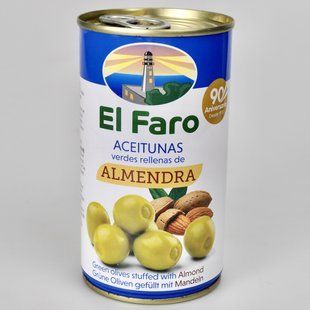 Оливки EL FARO з мигдалем 350г 07889 фото