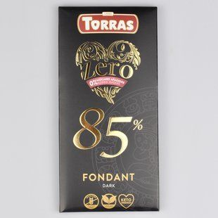 Шоколад TORRAS Zero чорний 85 % какао без цукру 100г 06940 фото