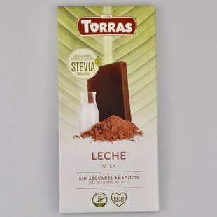 Шоколад TORRAS Stevia №50 (молочний) 100г 02909 фото
