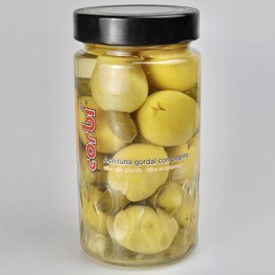 Оливки CORBI гіганти з огірком 325г 09589 фото