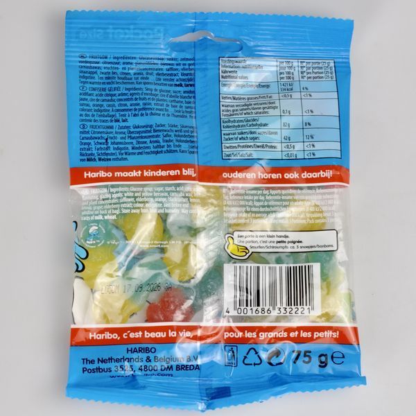 Желейки HARIBO Smurfen Schtroumpfs 75г 09440 фото